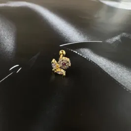Piercing haste zircônia flor