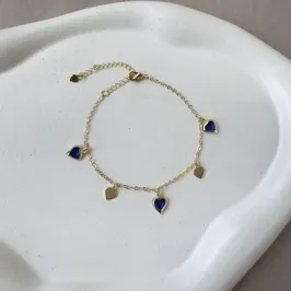 Pulseira corações azul
