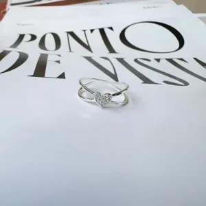 Anel detalhado coração Prata 925