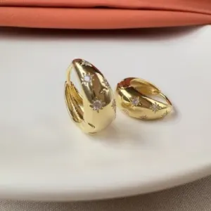 Brinco click grossa zircônia