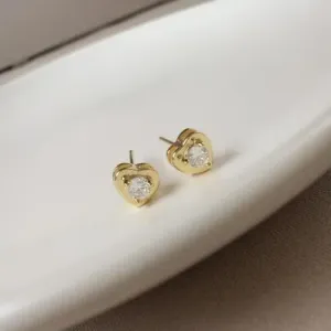 Brinco coração cristal