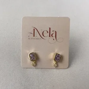 Brinco lilás com coração 