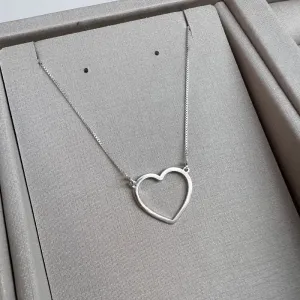 Gargantilha coração vazado Prata-925