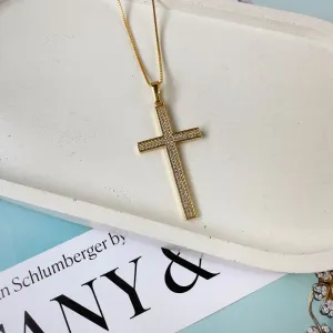 Gargantilha crucifixo zircônia