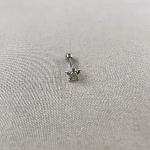 Piercing estrela color haste 6mm Prata 925