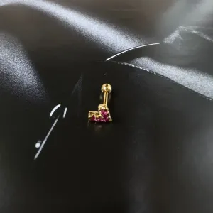 Piercing haste coração pink