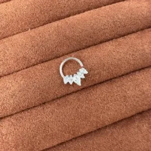 Piercing torção zircônia Prata 925