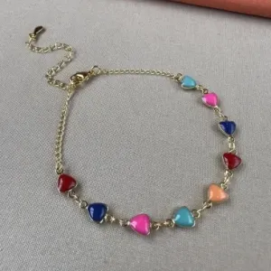 Pulseira corações color resina 