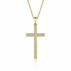 Gargantilha Crucifixo Zircônia