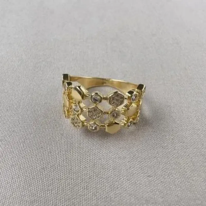 Anel colmeia cristal 