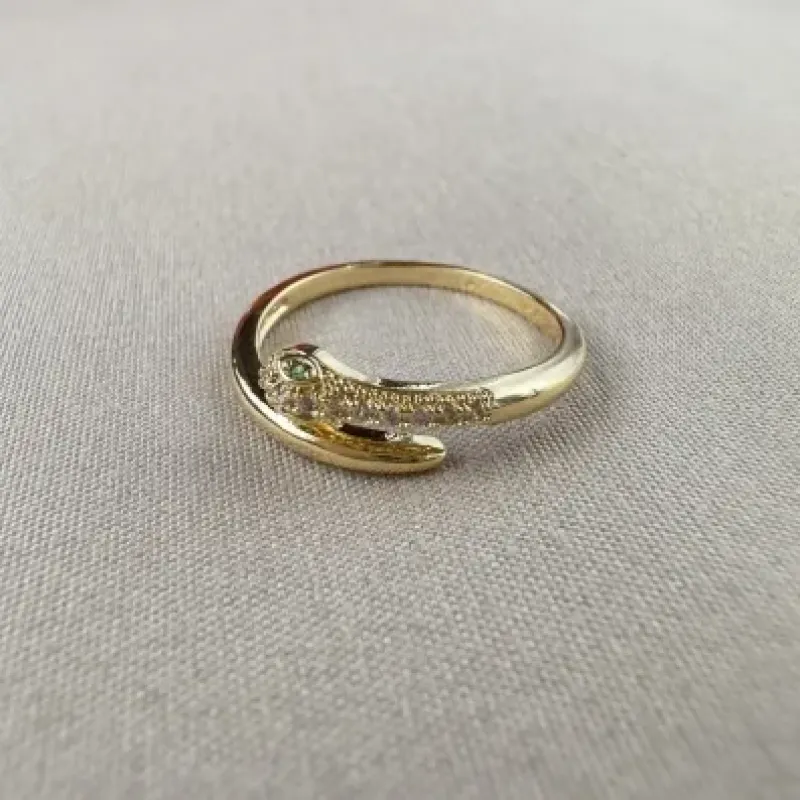 Anel serpente cristal 