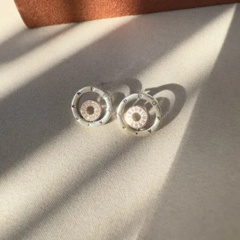 Brinco pandora detalhe rosé Prata 925 