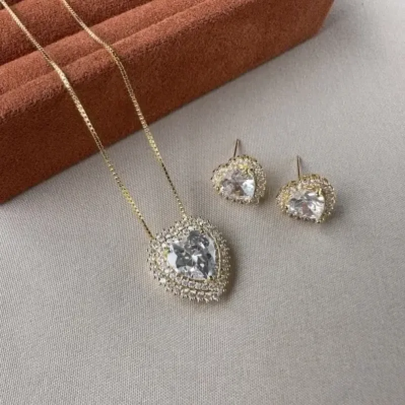 Conjunto coração cristal 