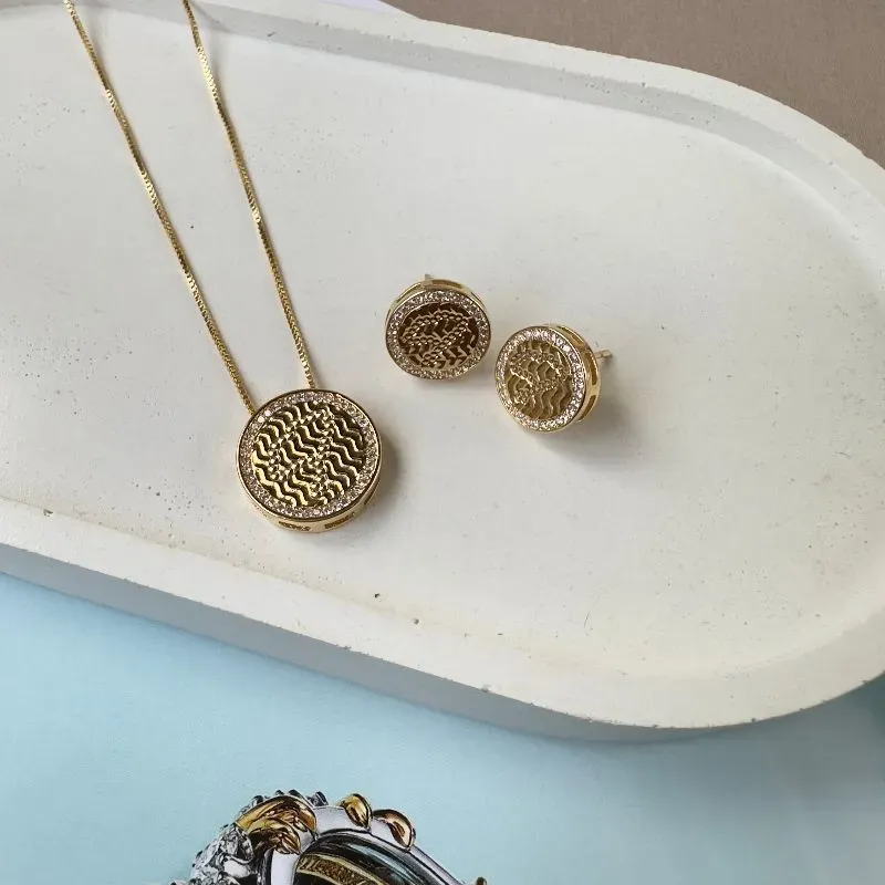 Conjunto redondo auto relevo zircônia