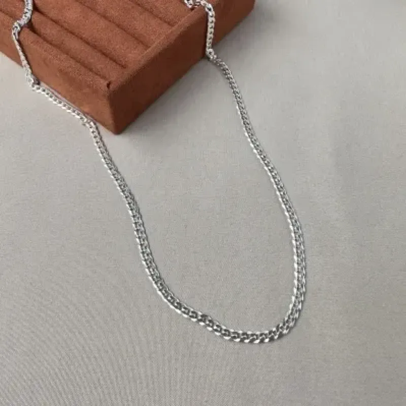 Cordão masculino 1x1 4mm Prata 925