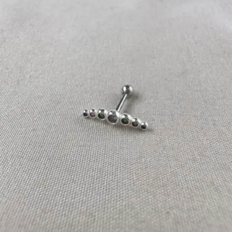 Piercing color haste 6mm Prata 925