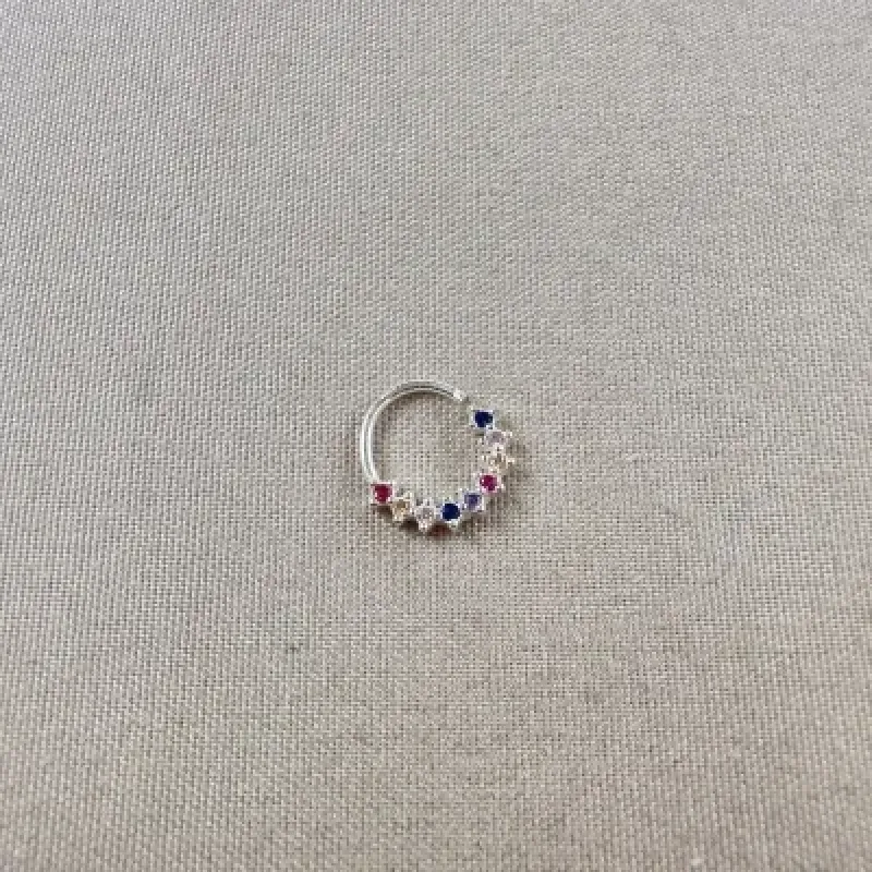 Piercing torção color prata 925