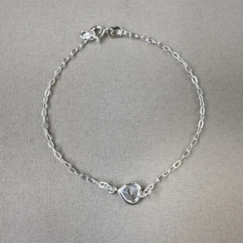 Pulseira coração cristal Prata 925 