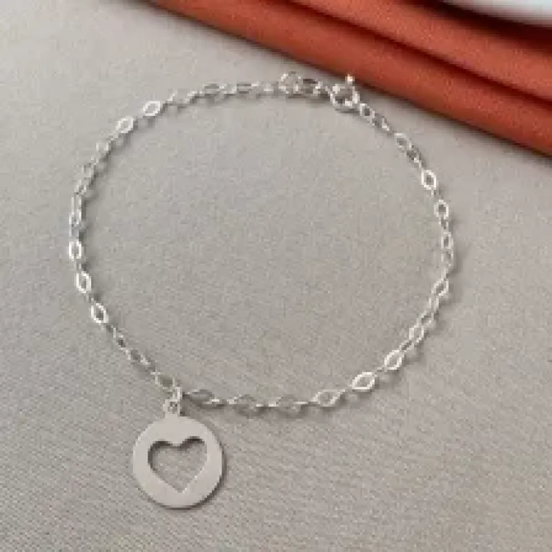 Pulseira coração vazado Prata 925