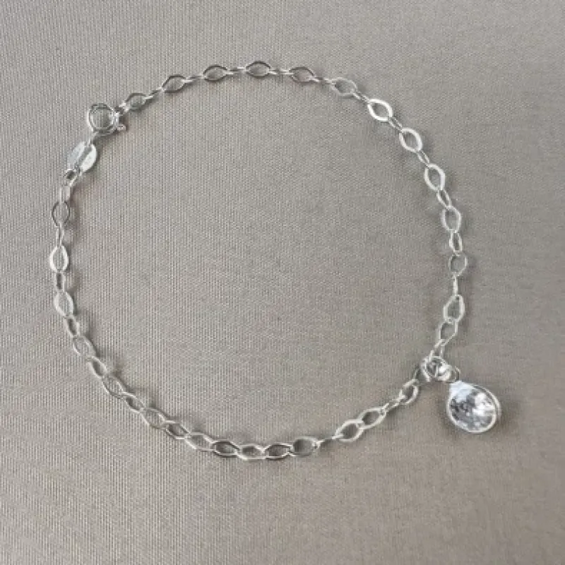Pulseira ponto de luz cristal Prata 925