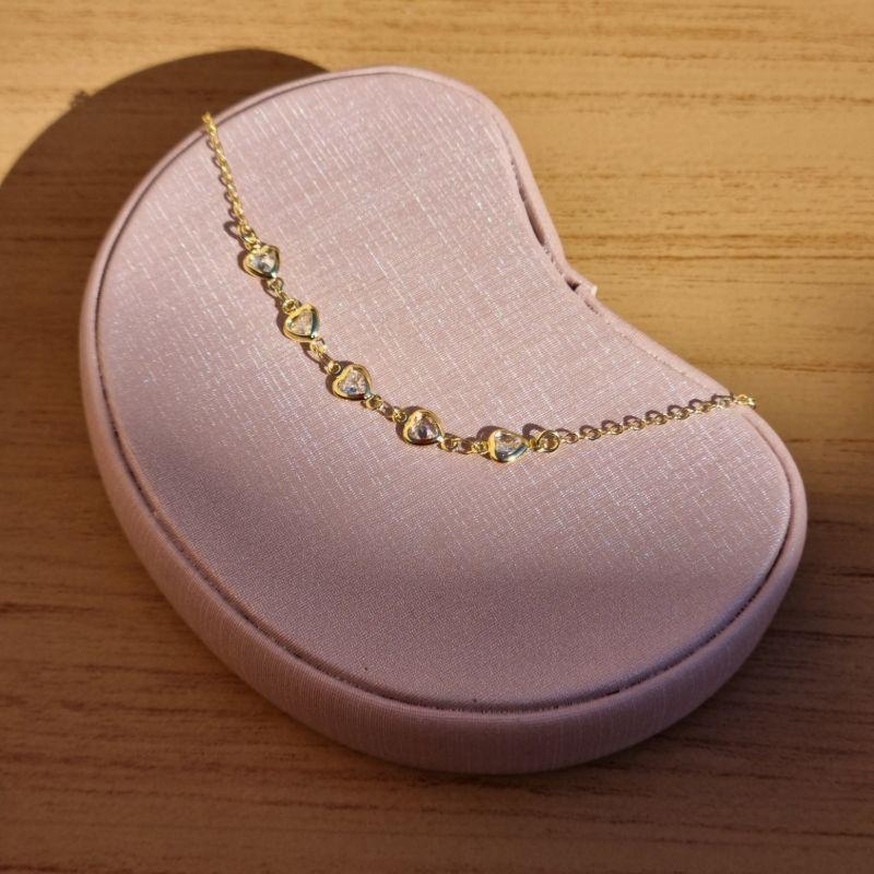 Pulseira infantil corações cristal