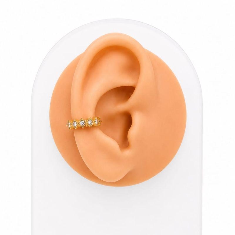 Piercing fake zircônia cristal