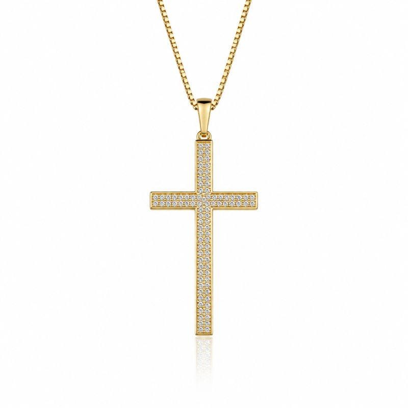 Gargantilha Crucifixo Zircônia