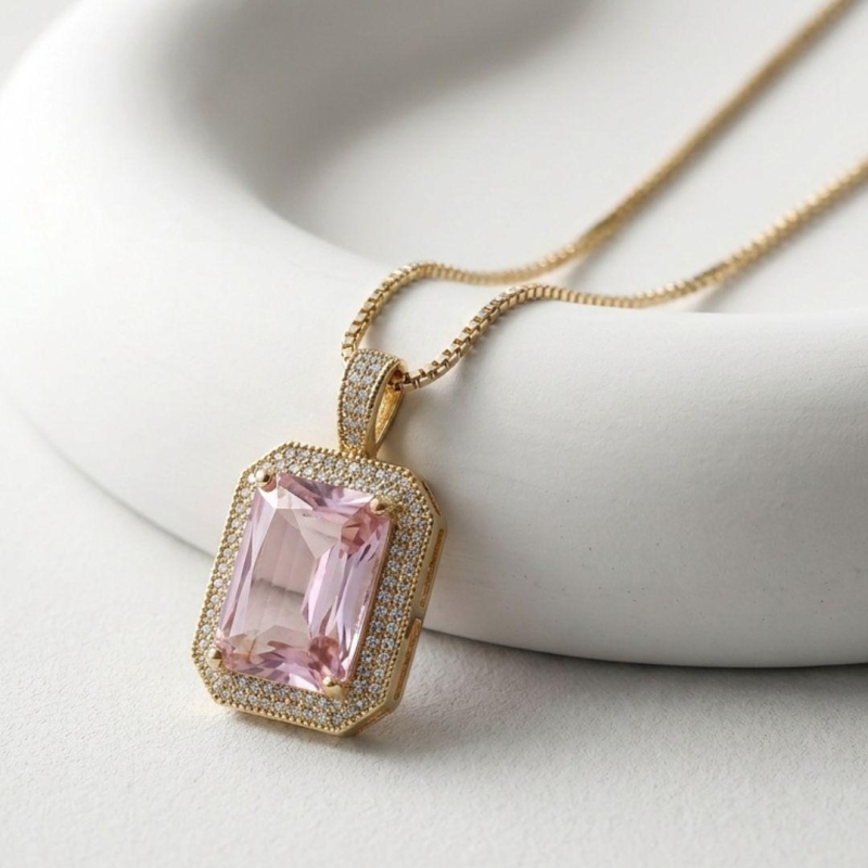 Gargantilha Pedra Fusion Rosa