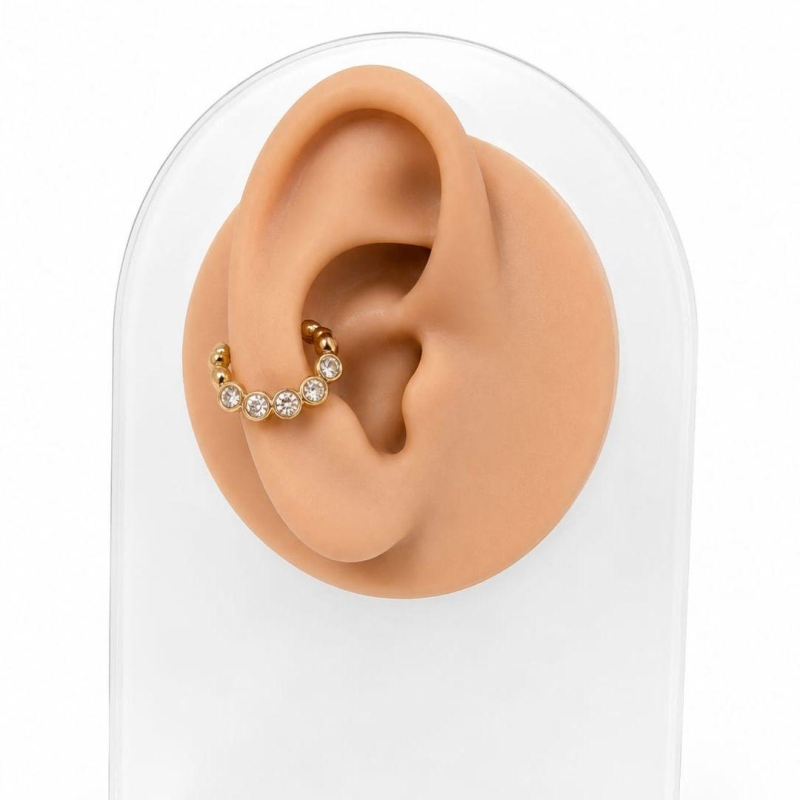 Piercing fake zircônia embutida
