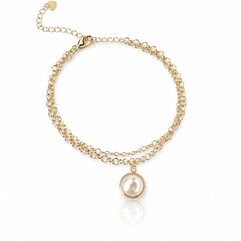 Pulseira Fio Duplo com Pérola