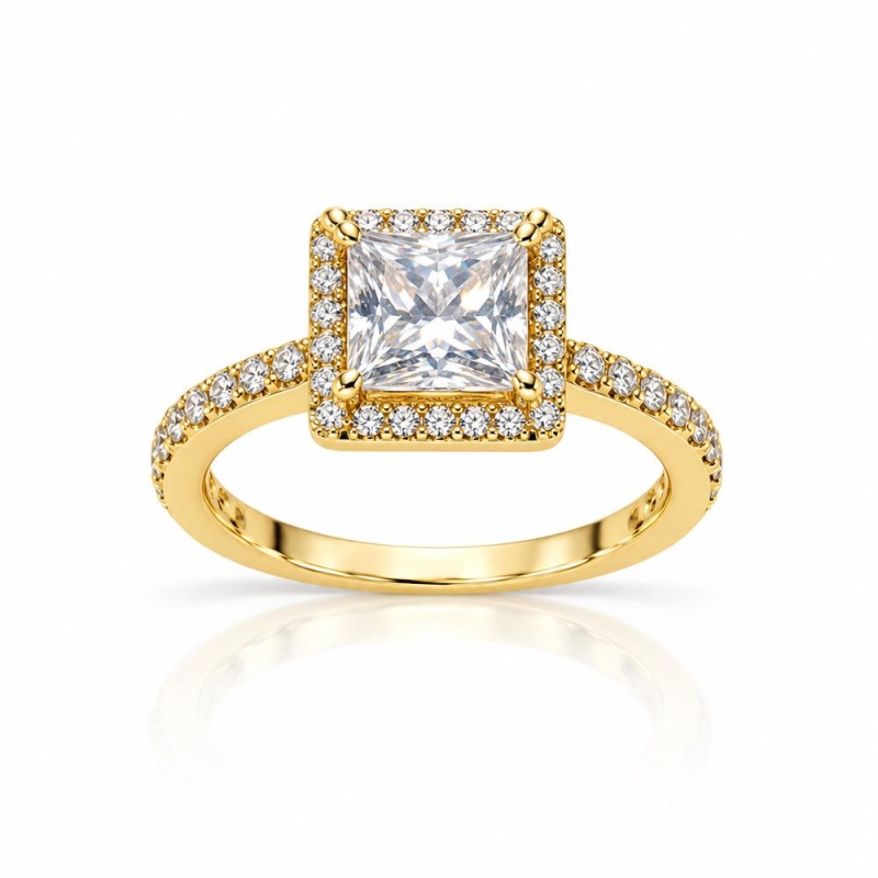 Anel Quadrado Cristal