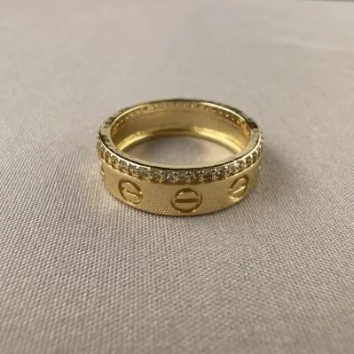 Anel Cartier zircônia 