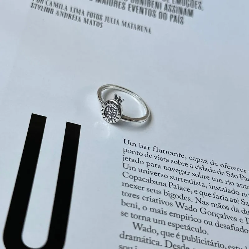 Anel Pandora zircônia Prata 925