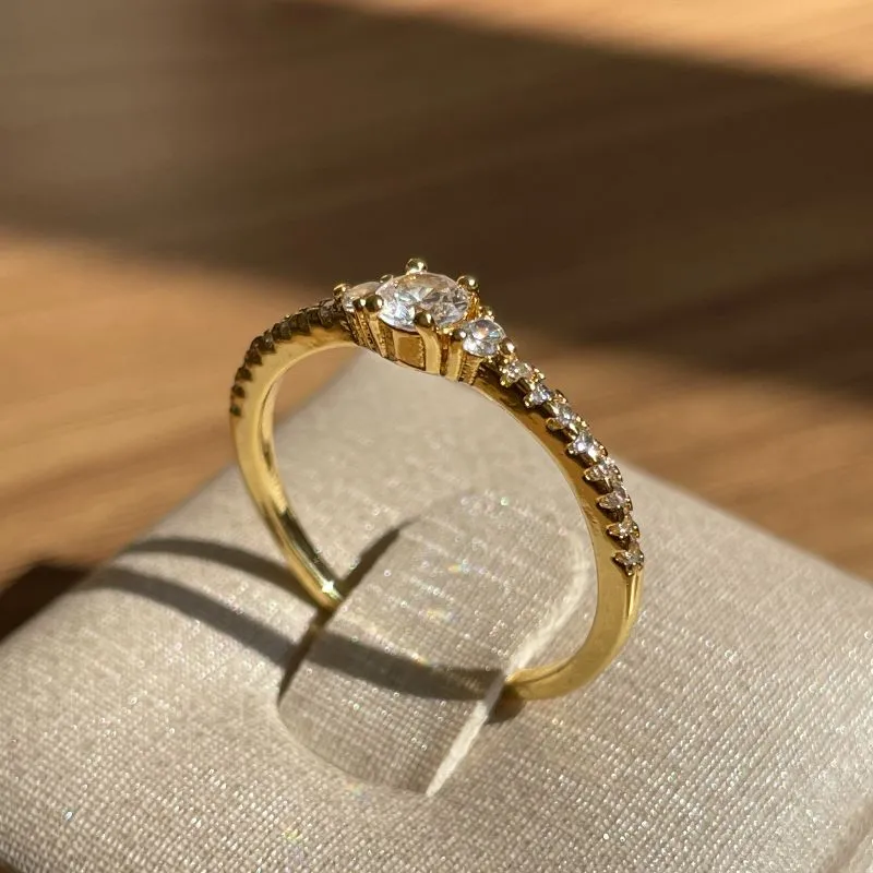 Anel zircônia cristal
