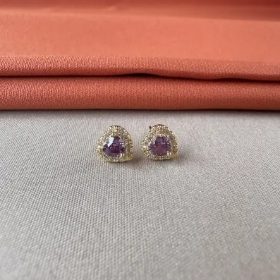 Brinco coração roxo