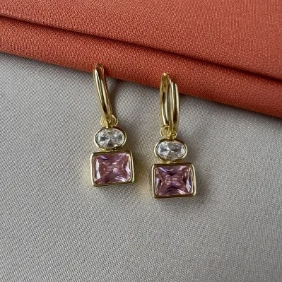 Brinco elegance rosa