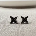 Brinco estrela Ródio negro