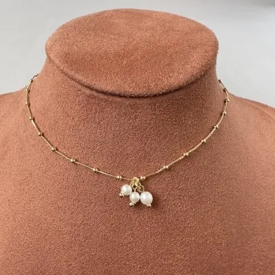 Choker esfera com pérola 