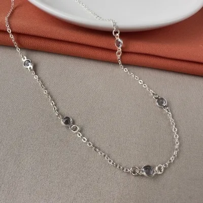 Choker pontos de luz lilás Prata 925
