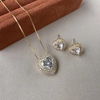 Conjunto coração cristal 