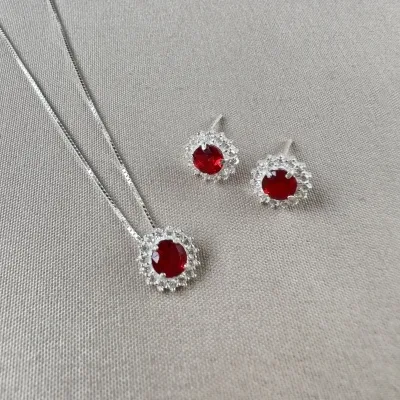 Conjunto rubi Prata 925 