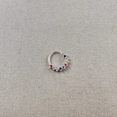 Piercing torção color prata 925