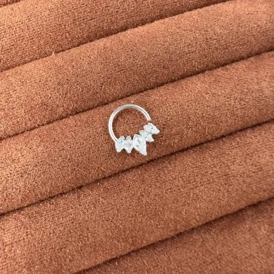 Piercing torção zircônia Prata 925