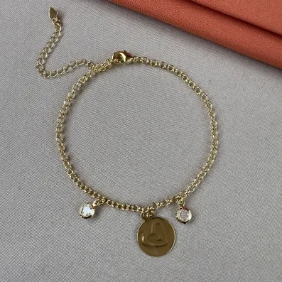 Pulseira coração chapeado 