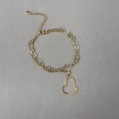 Pulseira coração vazado 