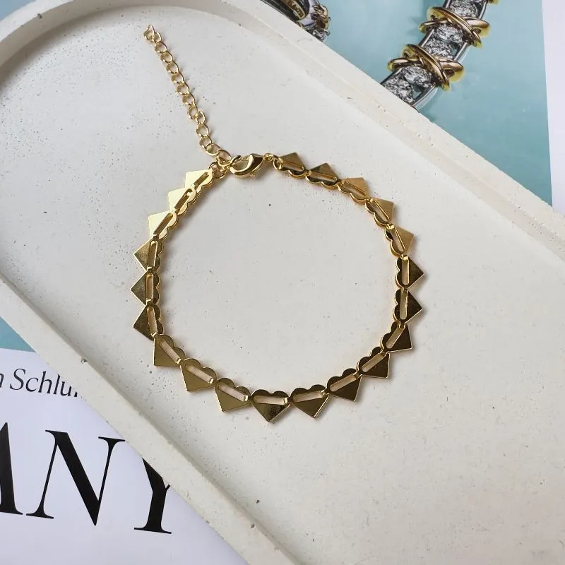 Pulseira corações chapa