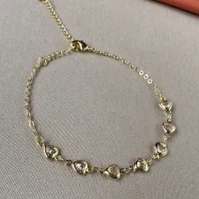 Pulseira corações cristal 