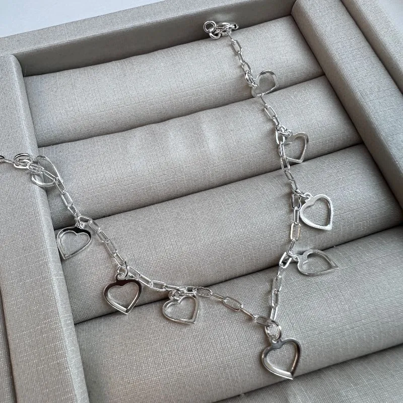 Pulseira corações Prata-925