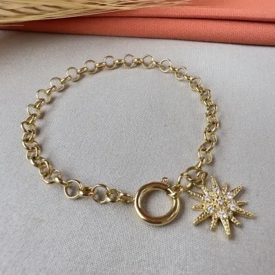Pulseira elo português estrela 
