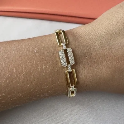 Pulseira elos retangular 